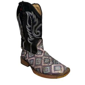 ROPER GIRLS' 12 GLITTER DIAMONDS WESTERN COWGIRL BOOTS SQUARE TOE